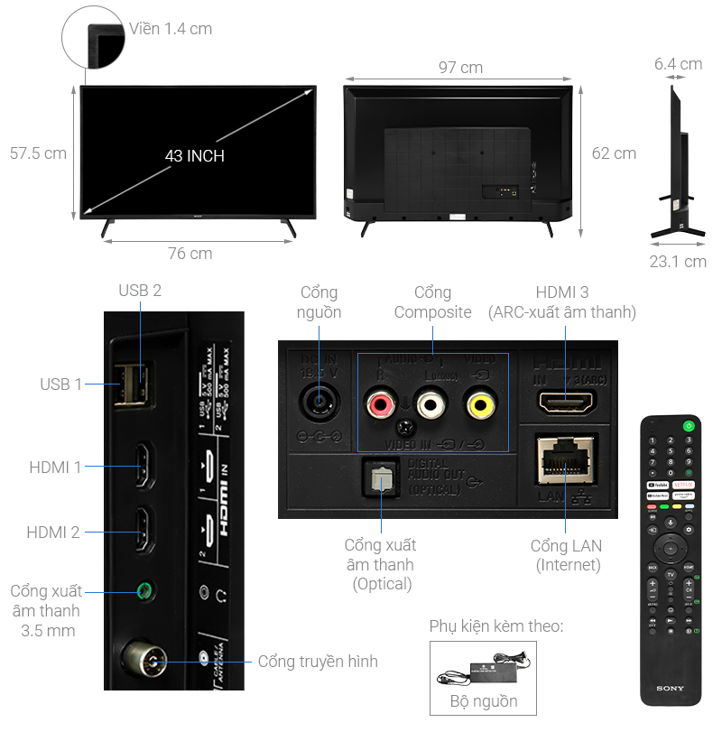 SONY BRAVIA KD-43X75K 43 Inch 4K Ultra HD Smart Android LED Google TV - Image 8